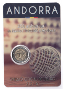 2016 - ANDORRA 2 Euro  25° Radiotelevisione di Andorra 